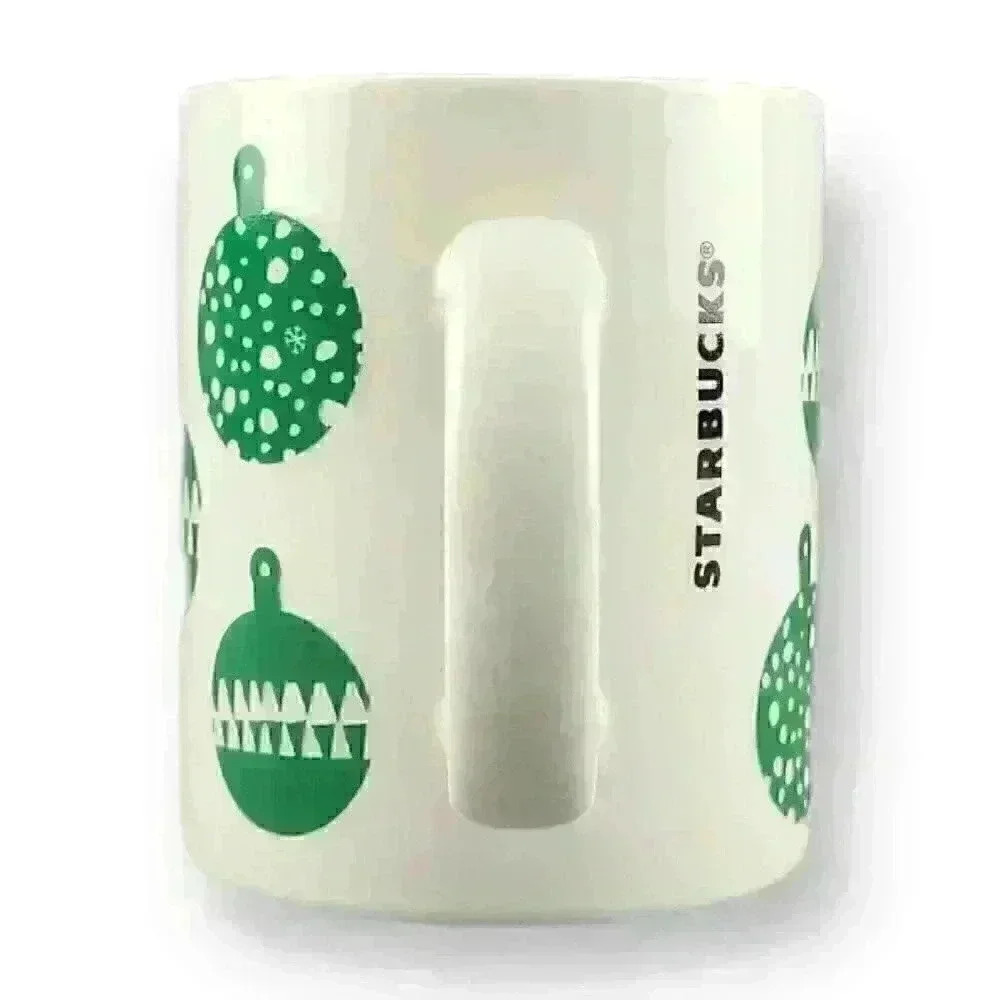 Starbucks Coffee Holiday 2016 Green Christmas Ornaments 12 oz Coffee Mug Tea Cup - Picture 4 of 6